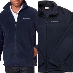 Columbia Full Zip Navy Blue Embroidered Fleece Medium